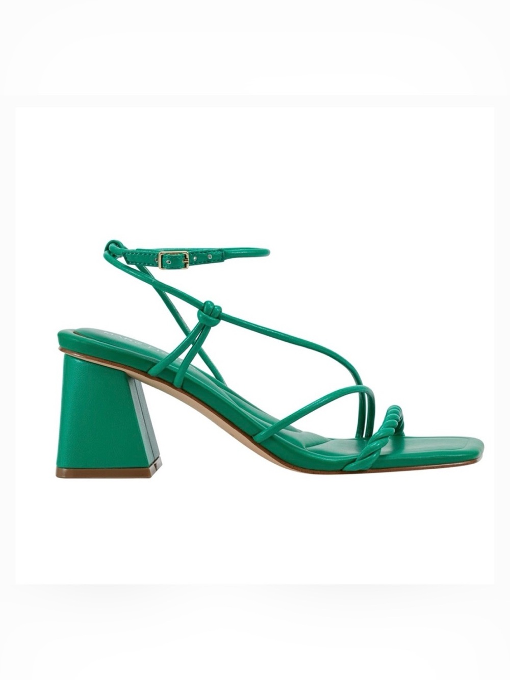 Marc Fisher Meggiane Green Twisted-Strap Block Heel Sandal Sz 8.5 Cushioned - Picture 2 of 12